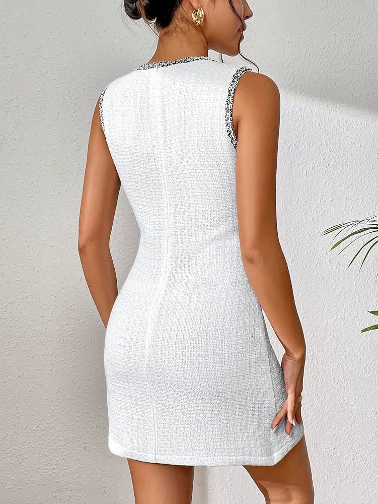 ●●AVOUAVOU●●SILK SATIN TRIM TWEED MINI DRESS (3 color) 1e2c76a6f66648f95fa4e1b95d66ec